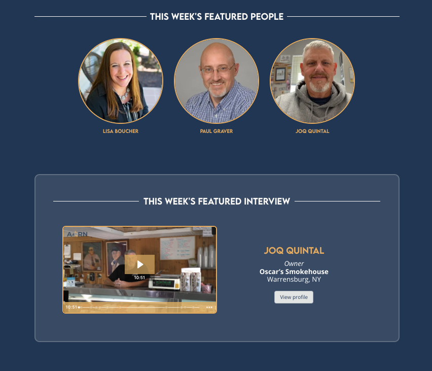 website and socials - This week's Featured People